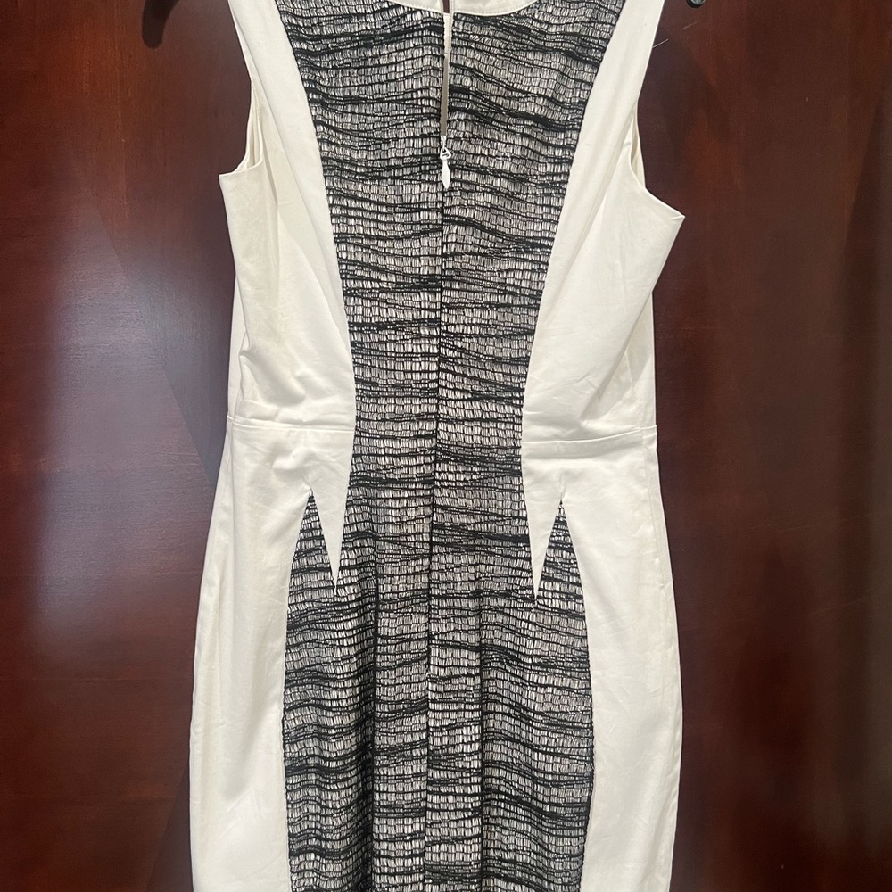Bebe Black and White Sheath Midi Dress